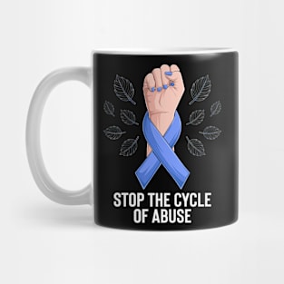 Child Abuse Prevention Awareness Month Blue Ribbon gift idea Mug